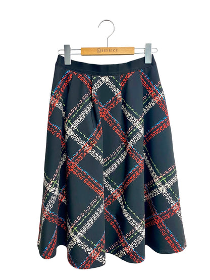 エムズグレイシー Check Print Skirt 817536 スカート 38 ブラック チェック ITGWLXI1XPCI