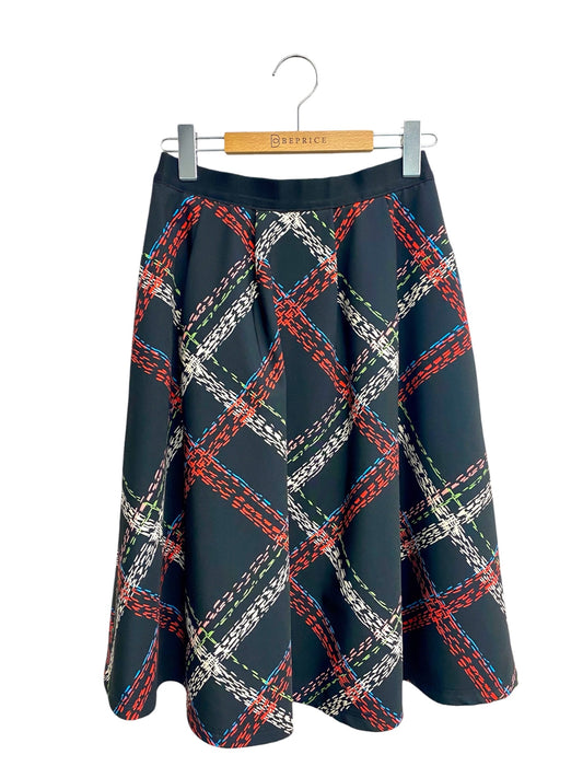 エムズグレイシー Check Print Skirt 817536 スカート 38 ブラック チェック ITGWLXI1XPCI