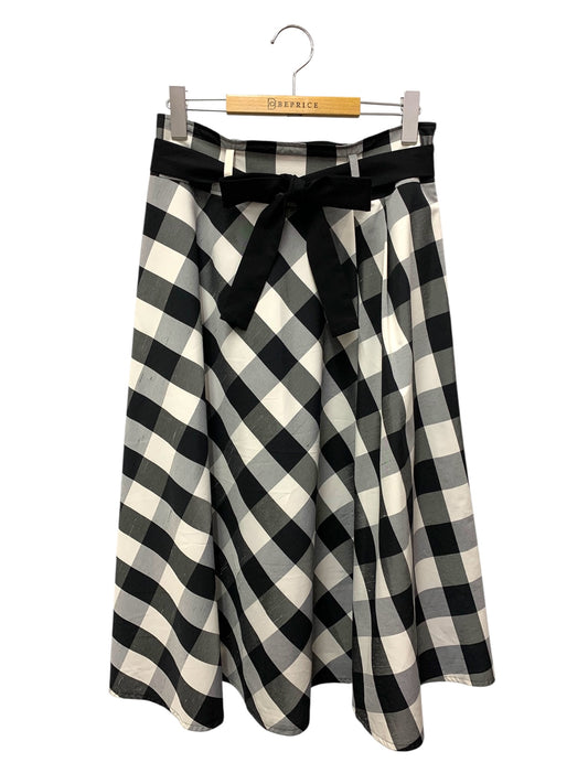エムズグレイシー 217313 スカート 40 ブラック チェック フレア ITYDNJL9ML78
