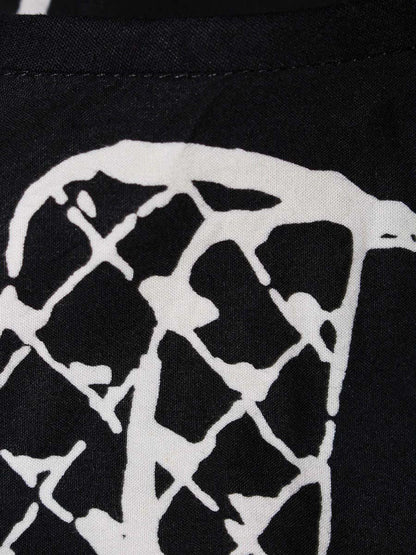 エムズグレイシー 527352 スカート 38 ブラック カメリア バッグ リボン プリントモチーフ ITDIRH2PJDY8