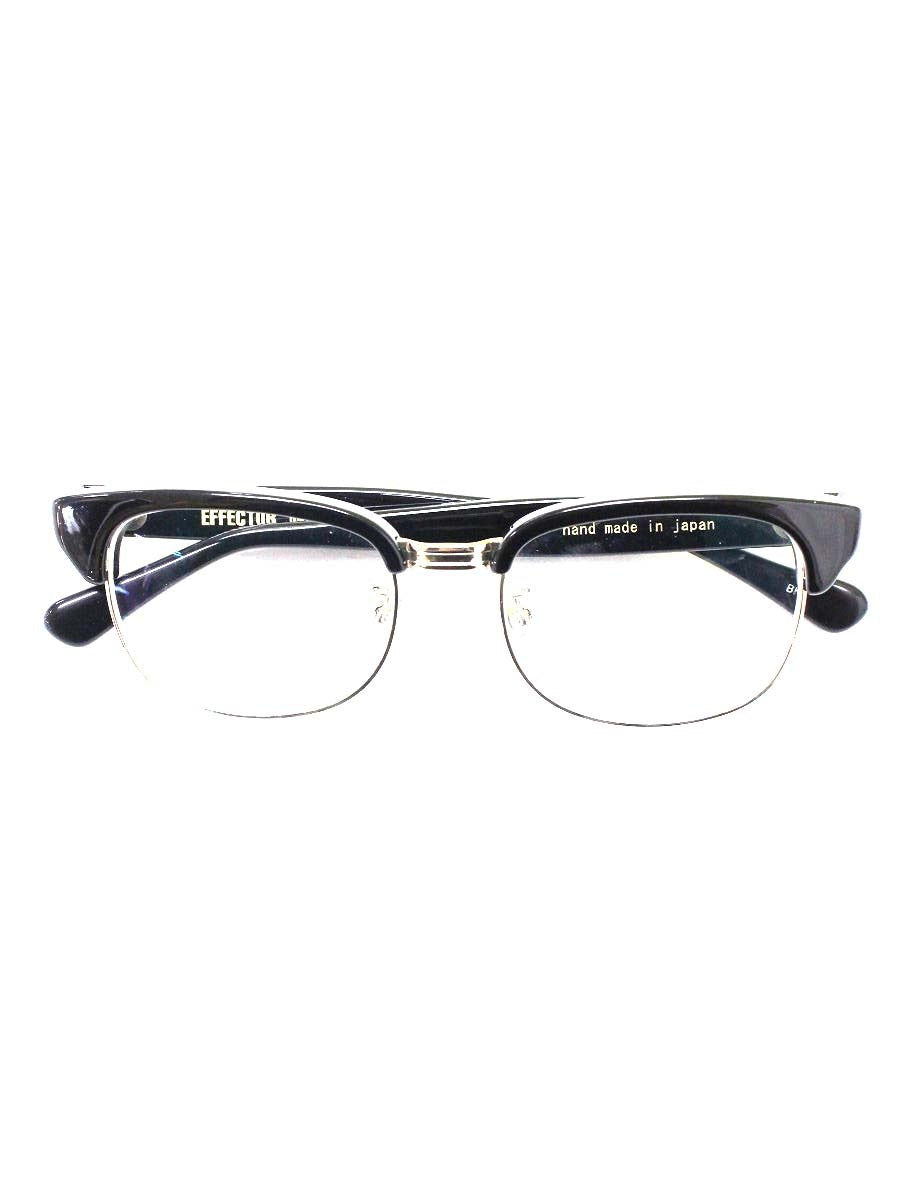 エフェクター delay2 メガネ ブラック セルフレーム ハーフリム ウェリントン IT2AJDXFSU4E