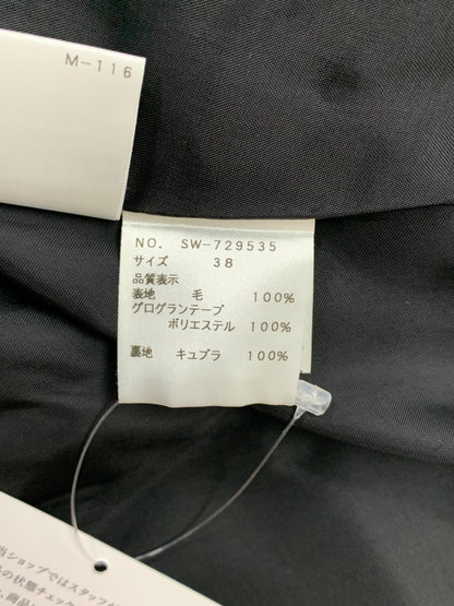 エムズグレイシー 729535 コート 38 ブラック ノーカラー ウール ビジューボタン ITOFAVS43X8G
