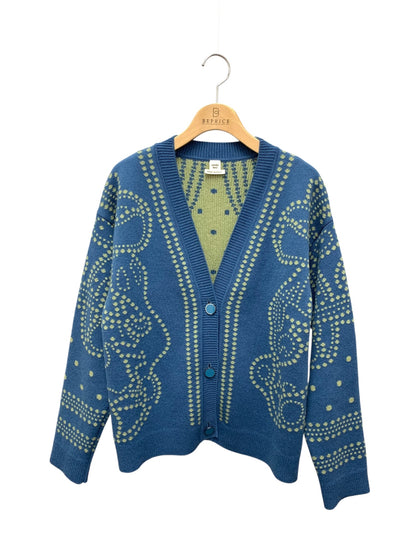 エルメス 3E2711D8  カーディガン 34 ブルー カシミヤ コットン BRIDES de GALA IT75O2RY0TMO 【SALE】