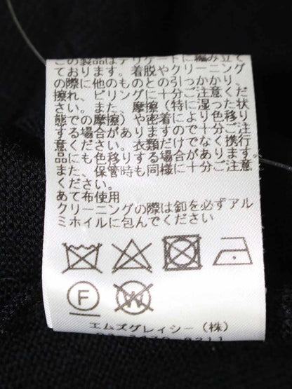 エムズグレイシー 118522 カーディガン 38 ブラック フリル パールボタン ロング ITOS60A3RB0Y
