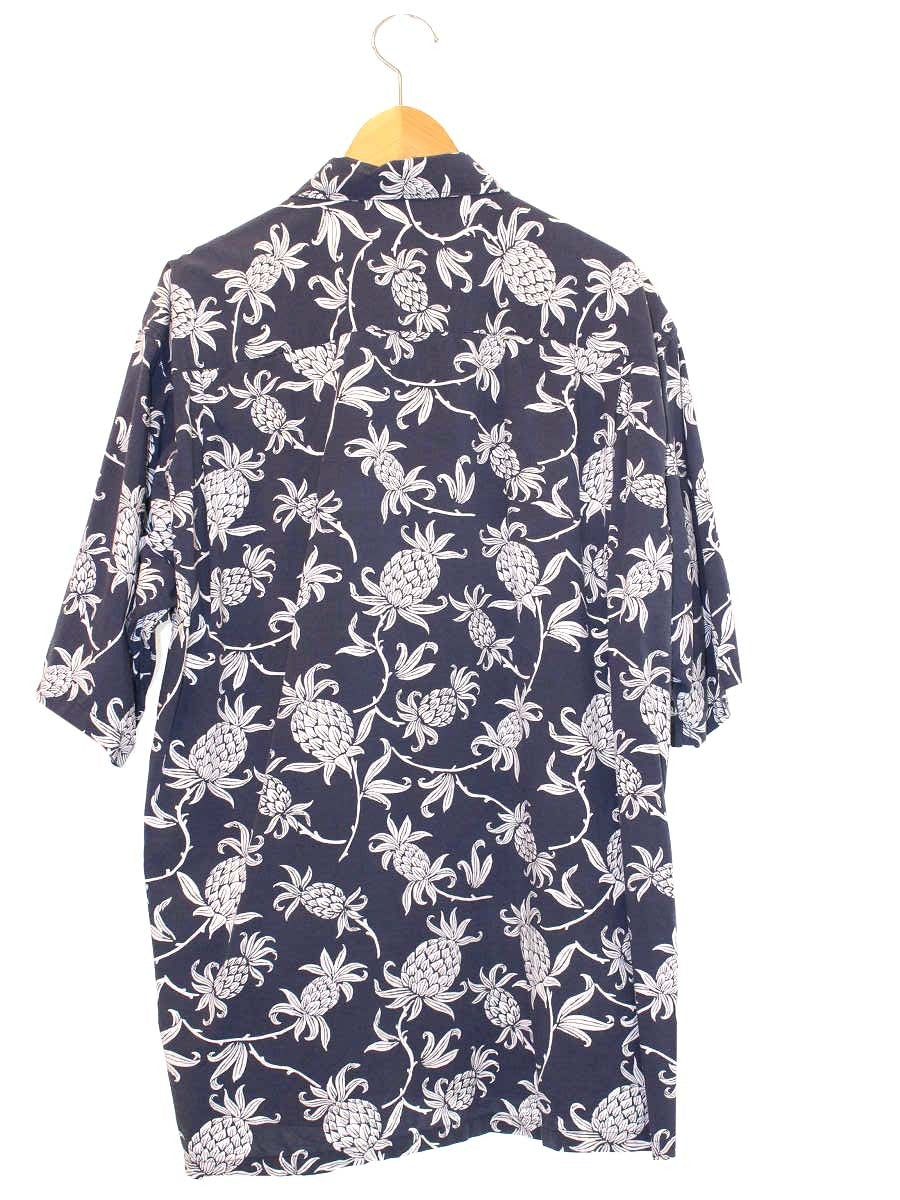 レインスプーナー 別注 オープンカラー 半袖 シャツ 3216-699-1523 アロハシャツ L ネイビー 20SS ITSOWCEHJJOH