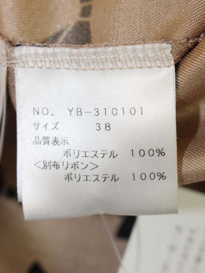エムズグレイシー リボン柄ブラウス 310101 38 ベージュ フリル襟 ITAJXQJYV4T4