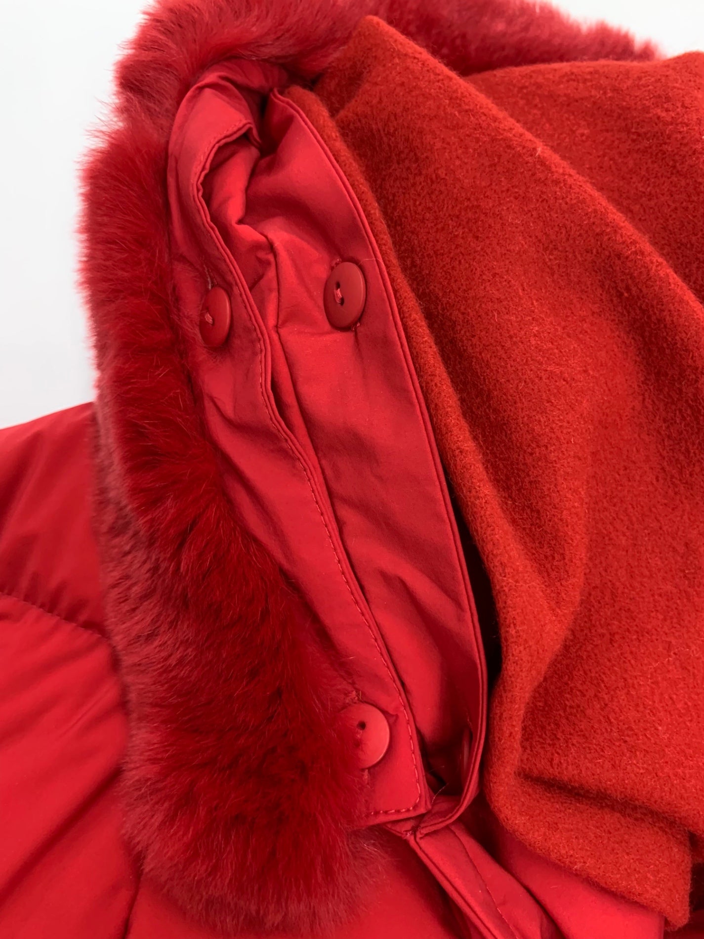 エムズグレイシー 019506 ダウンコート 38 レッド フード レッキスファー付き ITH55L4BVGYA