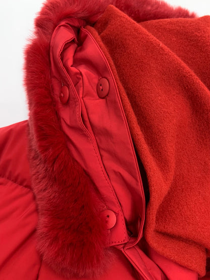 エムズグレイシー 019506 ダウンコート 38 レッド フード レッキスファー付き ITH55L4BVGYA