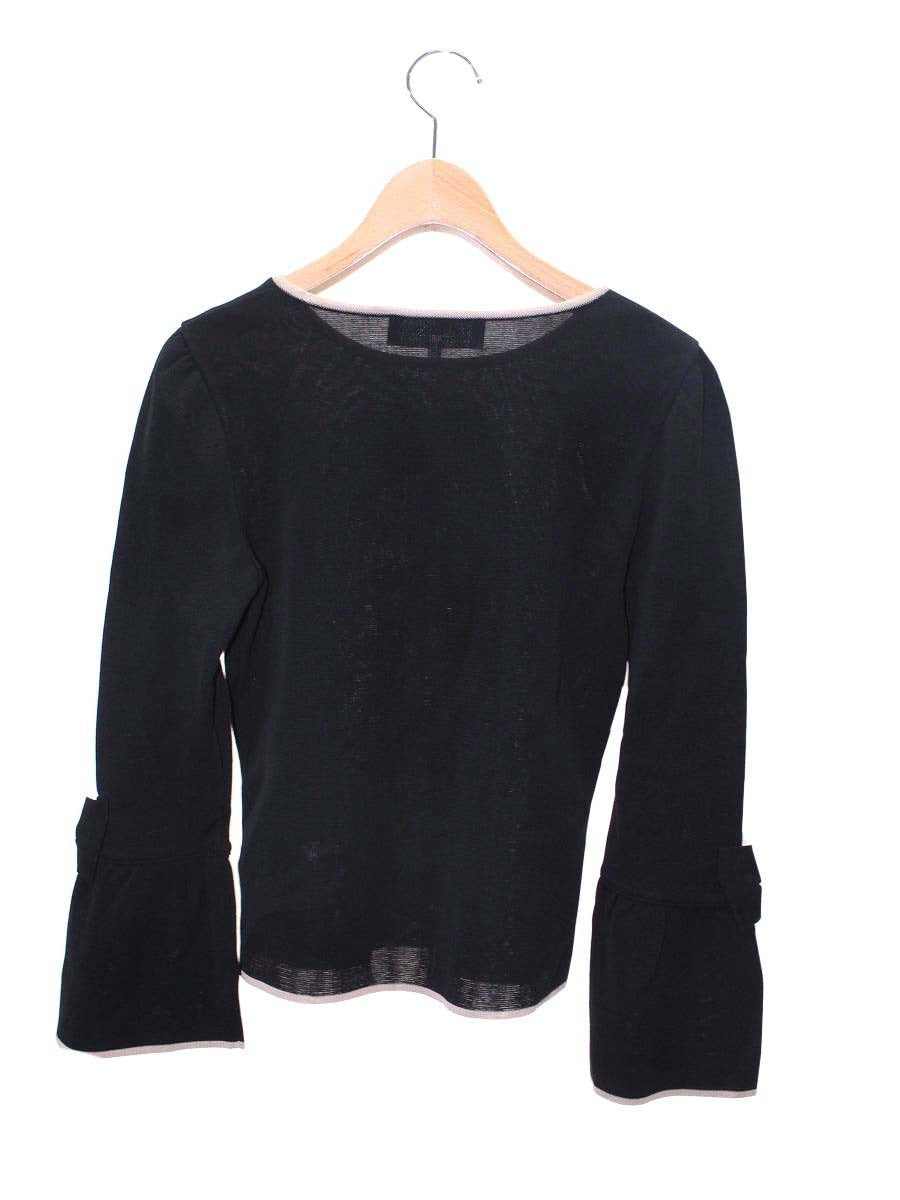 エムズグレイシー 728513 ニット セーター 38 ブラック リボンモチーフ スパンコール ITS2ELGIPXZ4