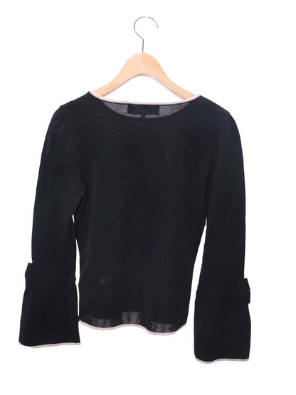 エムズグレイシー 728513 ニット セーター 38 ブラック リボンモチーフ スパンコール ITS2ELGIPXZ4