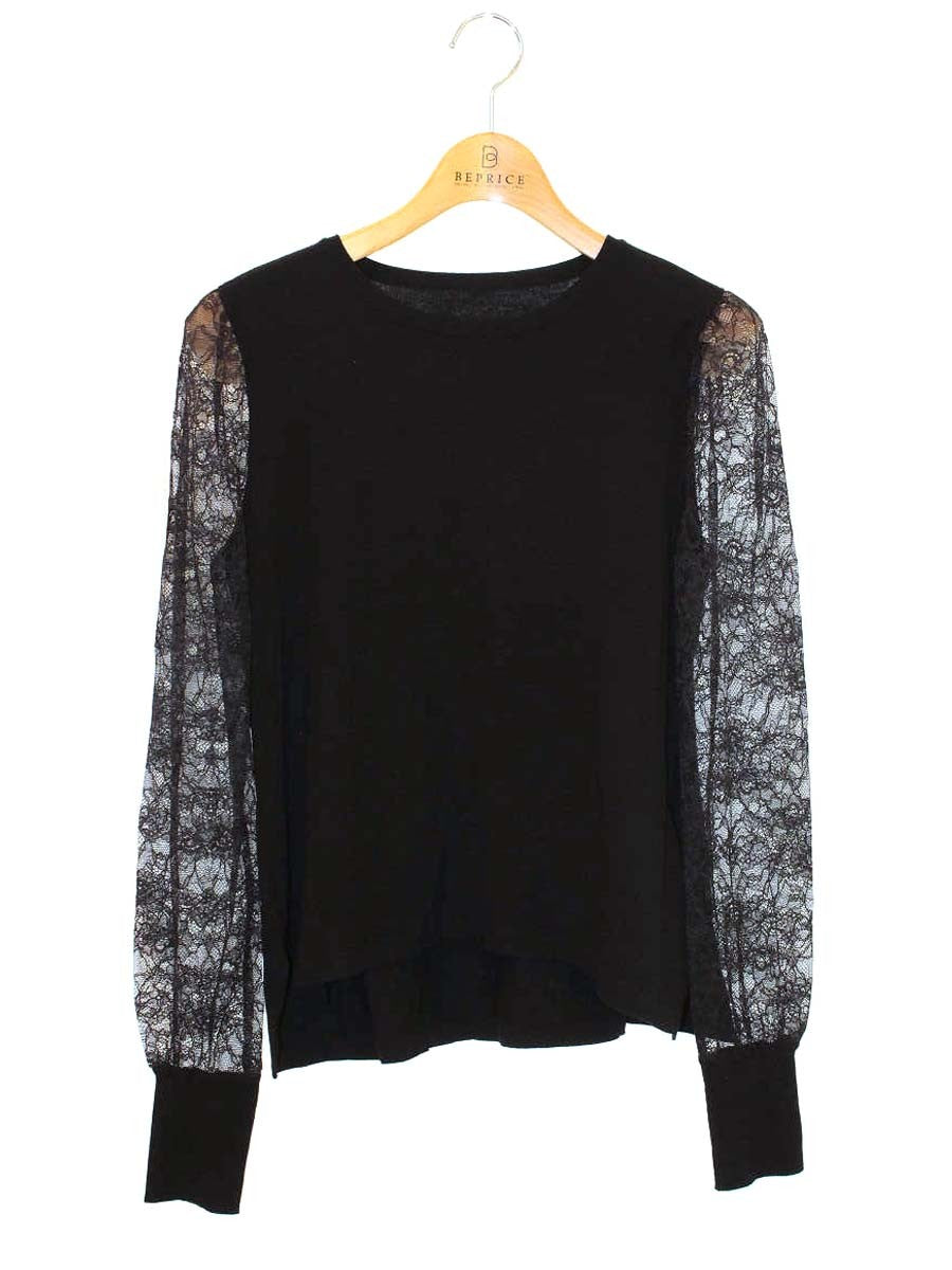 フォクシーブティック Lace Knit レース 33111 ニット 40 ブラック IT1LPX6FJA9W