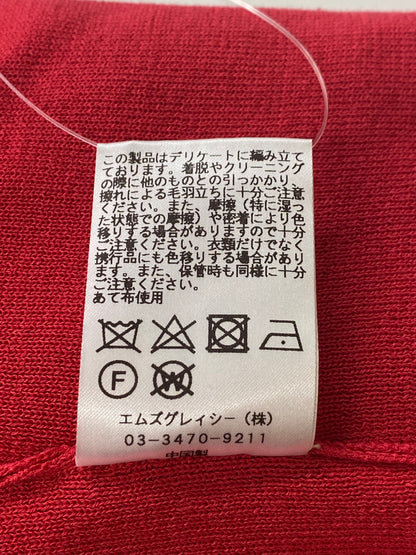 エムズグレイシー 818364 ニット セーター 40 レッド グログランリボン IT3CXB87R2UB