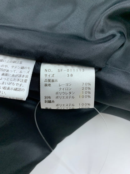 エムズグレイシー 011113 ワンピース 38 ブラック フラワーモチーフ カットワーク ボンディング IT8XP0IQCGJC
