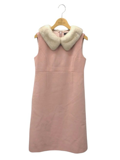 フォクシーブティック Whipped Cream ホイップドクリーム 42411 ワンピース 38 ピンク カシミヤ ミンクファー付き ITLE2H1E5L38