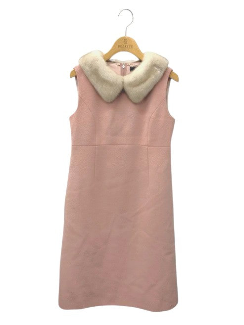 フォクシーブティック Whipped Cream ホイップドクリーム 42411 ワンピース 38 ピンク カシミヤ ミンクファー付き ITLE2H1E5L38