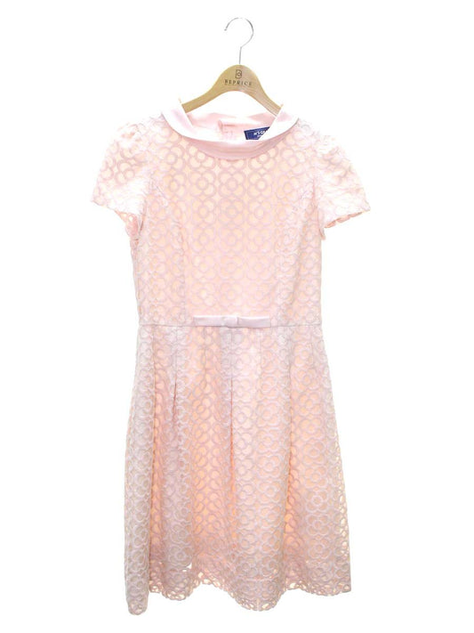 エムズグレイシー 911325 ワンピース 40 ピンク フラワーモチーフ レース 刺繍 ITUTS6LPMQ0O