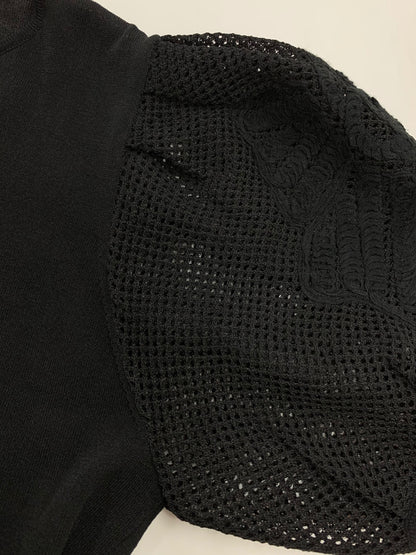 エムズグレイシー 袖モチーフ入り 518324 カーディガン 38 ブラック パフスリーブ ITZG471ZB6Y8