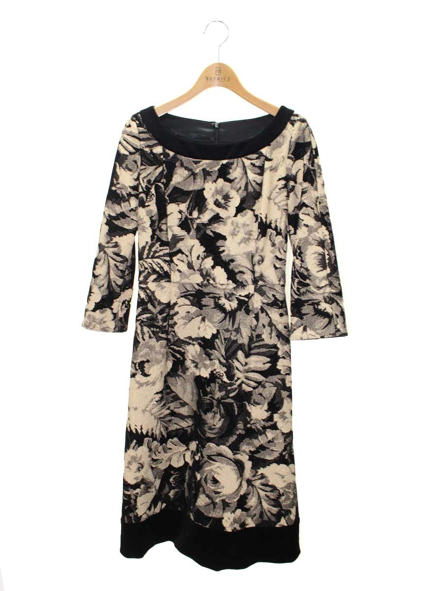 フランコフェラーロ NIEAM-30790 ワンピース 1 ブラック/ベージュ ジャガード ベロア IT368BQ231R0