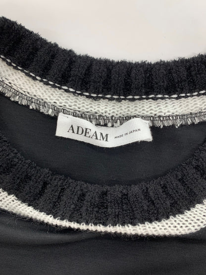 アディアム 44858 カットソー S ブラック ネック素材切替 ITVCCY94N03K
