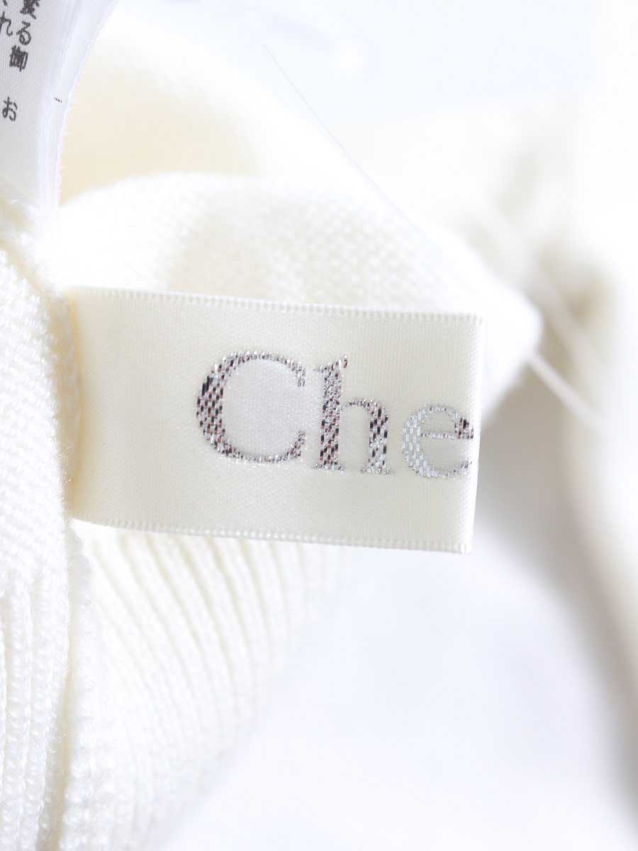 チェスティ 12W118 ニットセーター F アイボリー フェイクパール ラインストーン ITJN8ZDDFWUO