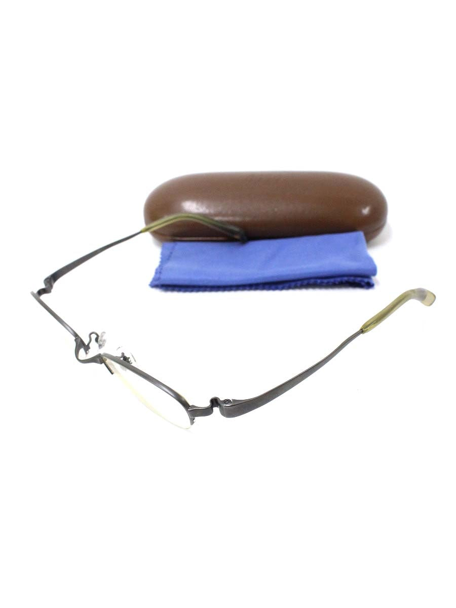 フォーナインズ S-240T メガネ グレー/カーキグリーン メタルフレーム ハーフリム オーバル IT367TNDPVZG 【SALE】