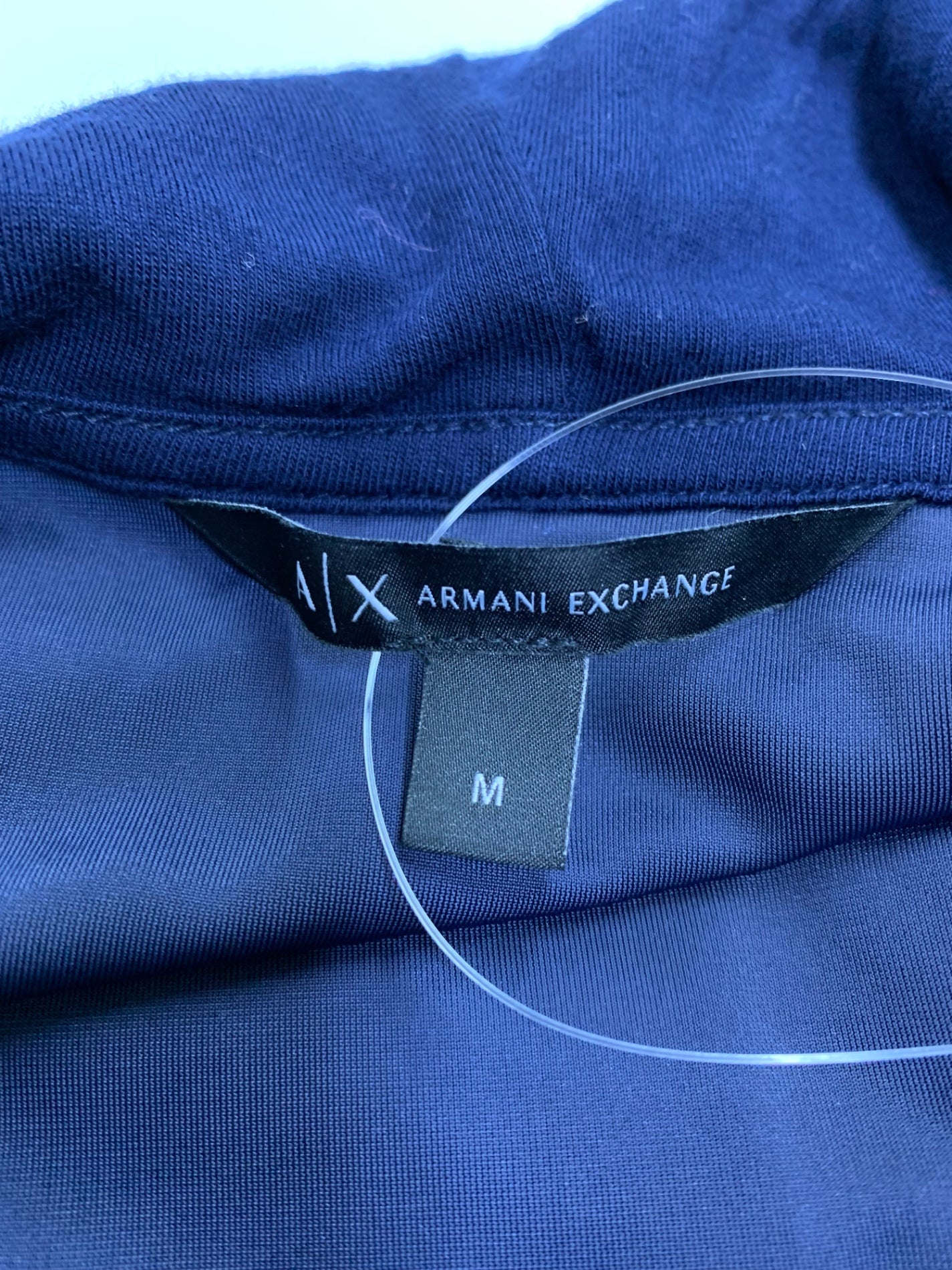アルマーニエクスチェンジ 6LYM11 YJ9WZ M ネイビー ベルベット（ベロア）ジップアップスウェットパーカー ITXHRLG2OEJ5