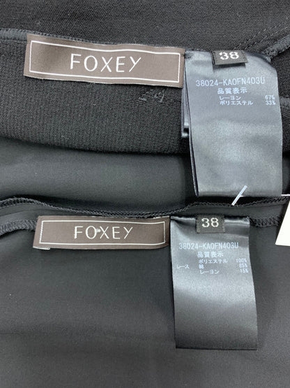 フォクシーブティック Lady Knit 38024 ワンピース 38 ブラック ニット レース ITIBRKMDE4RK