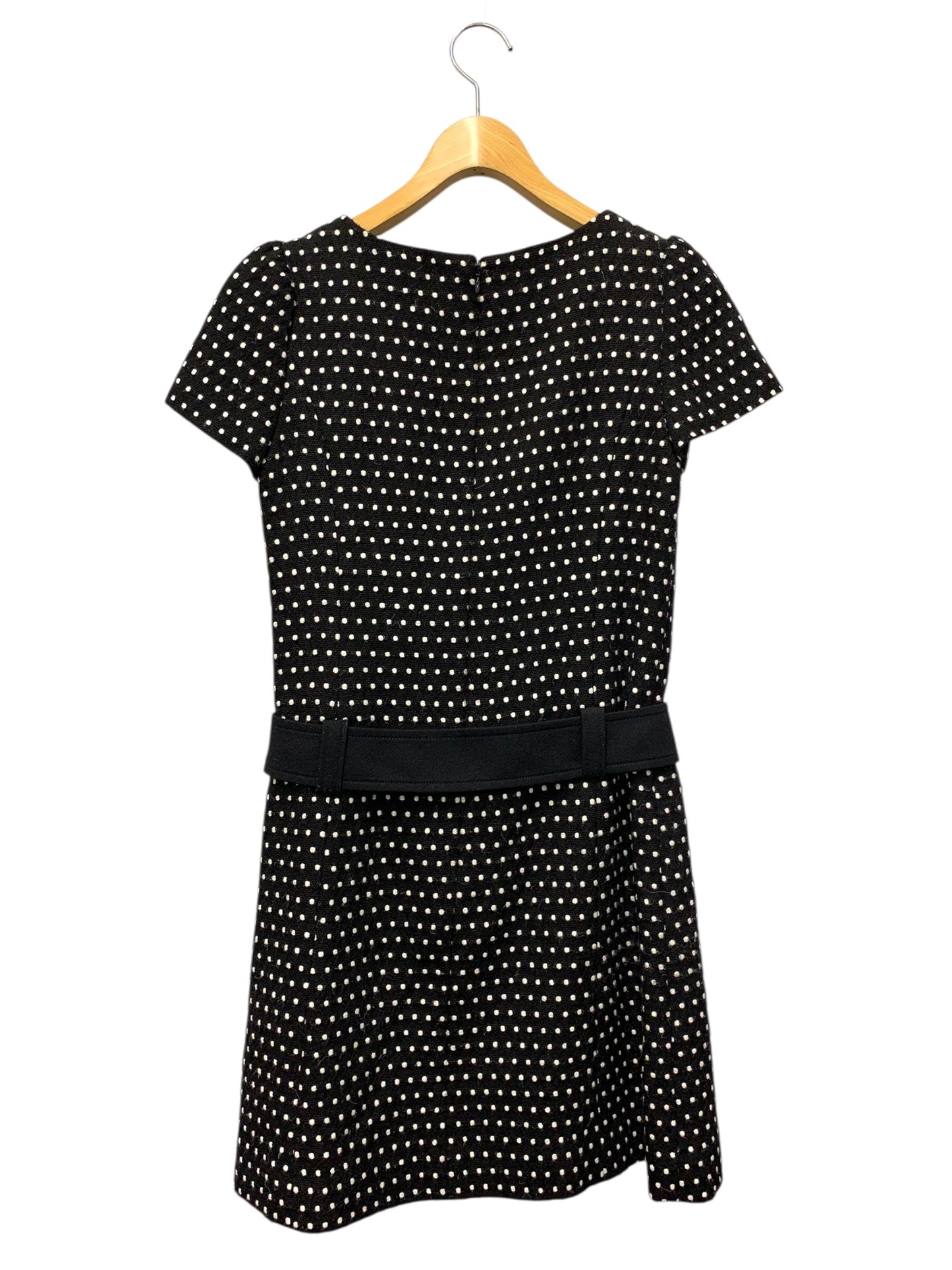 エムズグレイシー 321566 ワンピース 36 ブラック ウール混 ドット IT1LAK9SNA58