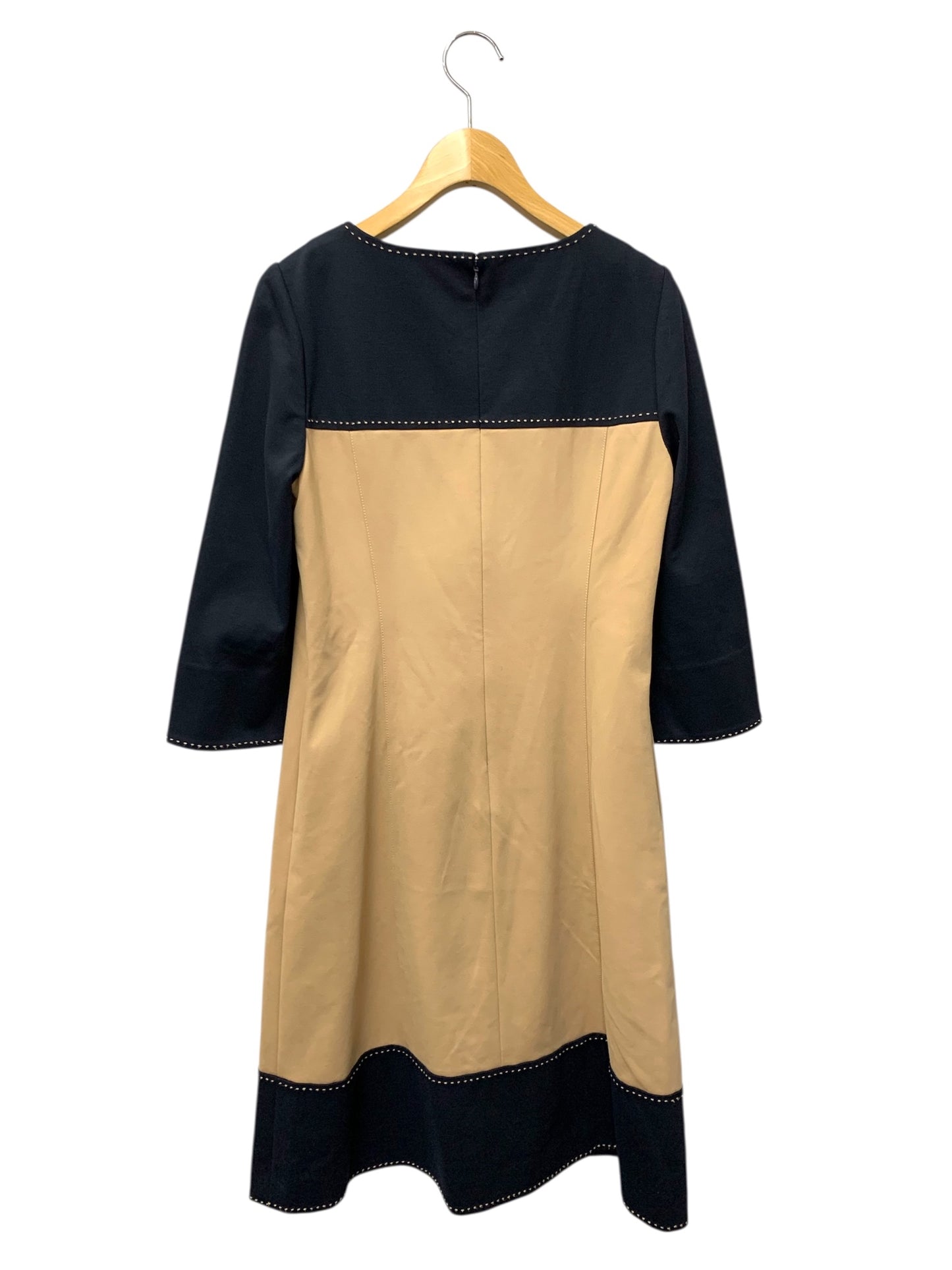 エムズグレイシー 111119 ワンピース 36 ベージュ ステッチ ITS72OMB1KOK