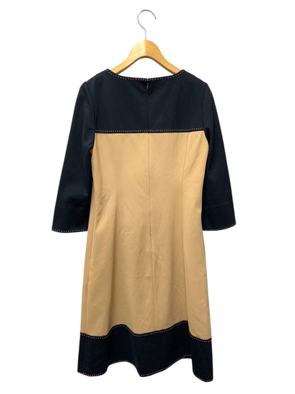 エムズグレイシー 111119 ワンピース 36 ベージュ ステッチ ITS72OMB1KOK