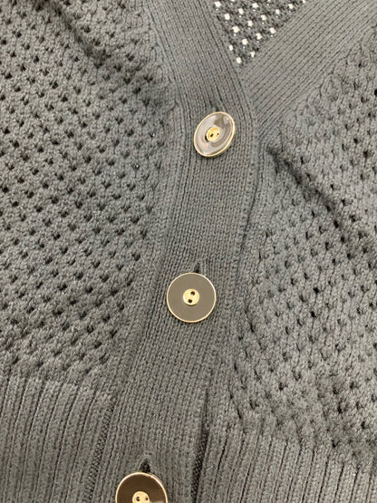 フォクシーブティック Cardigan Ellis 44408 カーディガン 40 ブラック アイレット柄 IT5GR5TQ0CVC