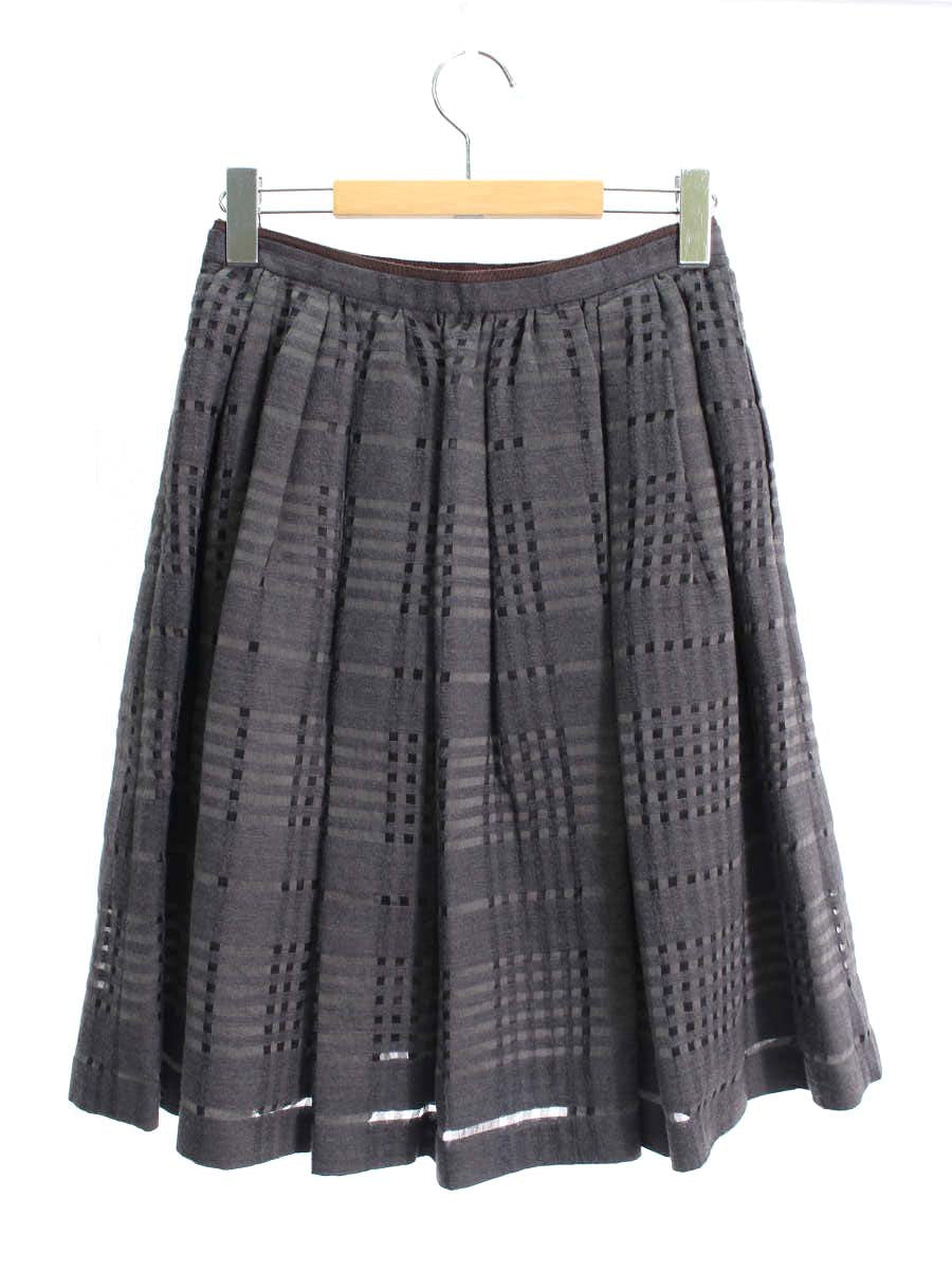 フォクシーブティック Skirt 36317 スカート 38 グレー タック ITBMS6C2C5DW