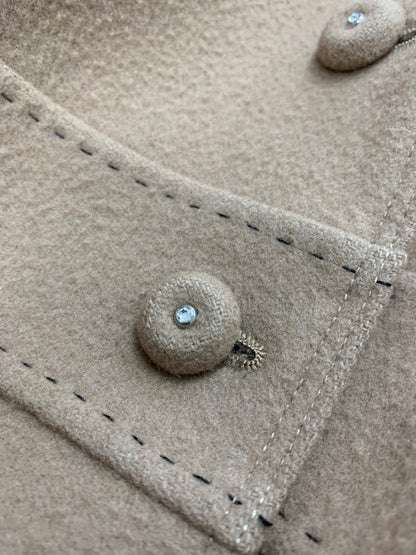 エムズグレイシー Lady Like Coat 819518 コート 38 キャメル ウール ラインストーン キュプラ ITCMTSB0GAZ4