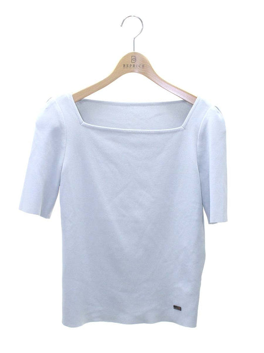 フォクシーブティック エレガントスクエアー 37943 ニットセーター 38 ブルー ITFX34XSZTO0