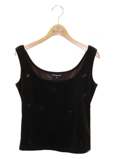 フォクシーブティック 18594 タンクトップ 38 ブラウン ベロア フラワービジュー ITZV8E550TEQ