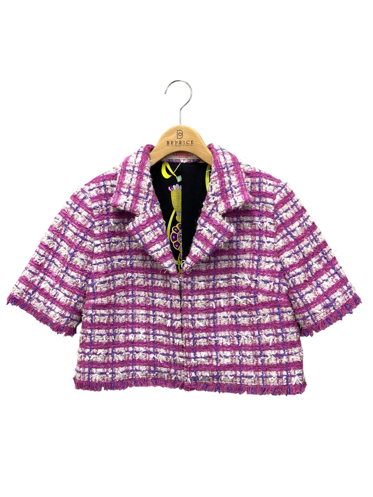 レオナールファッション ジャケット 0331055 3 ピンク ツイード ショート 半袖 24SS IT2DISX5JLIO 【SALE】