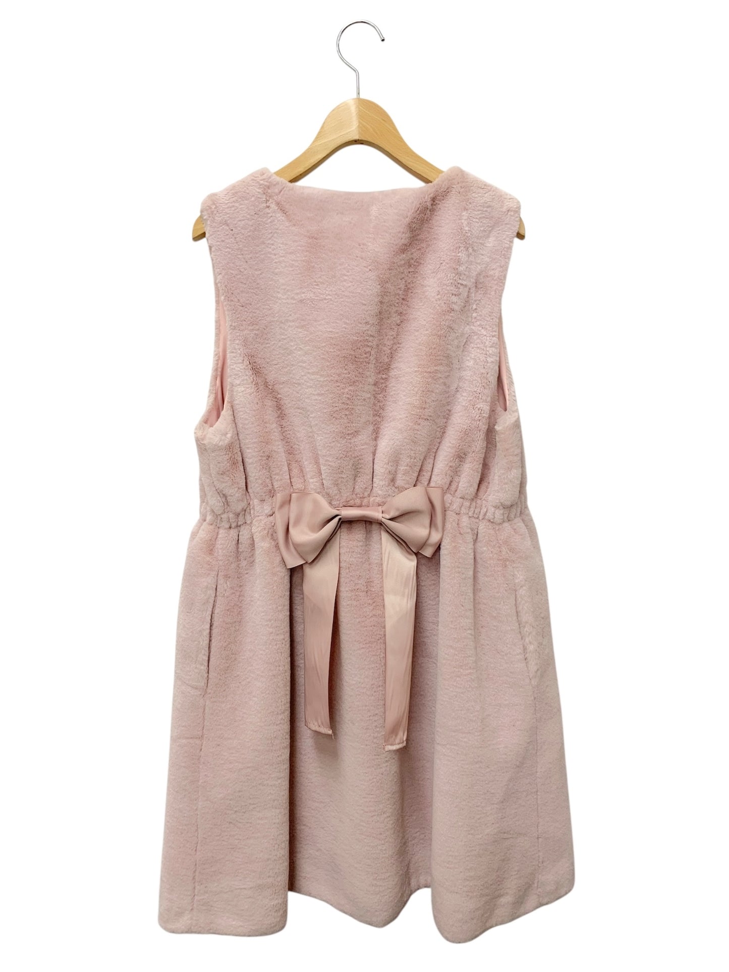 エムズグレイシー Fake Fur Vest  296503 ベスト ピンク  ロング フェイクパール ラインストーン IT132XW8A1D6