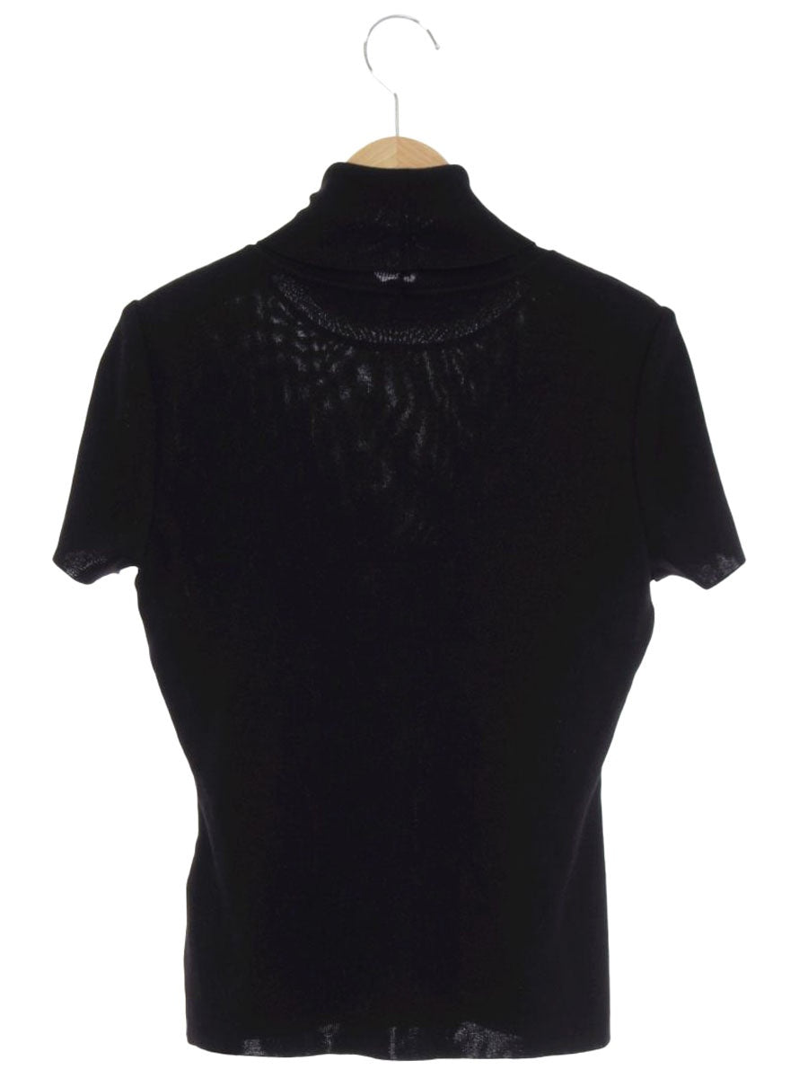 フォクシーブティック 17806 ニットセーター サイズ表記なし ブラック タートルネック 半袖 ロゴプレート ITAGXNN5ZR3C