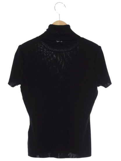 フォクシーブティック 17806 ニットセーター サイズ表記なし ブラック タートルネック 半袖 ロゴプレート ITAGXNN5ZR3C