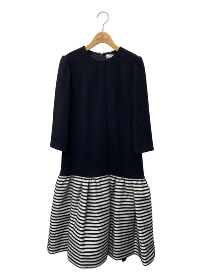 ボーダーズアットバルコニー BD2221-3E-41 ワンピース 36 ネイビー BORDER WOOL DRESS ITUK7KXMFQYX