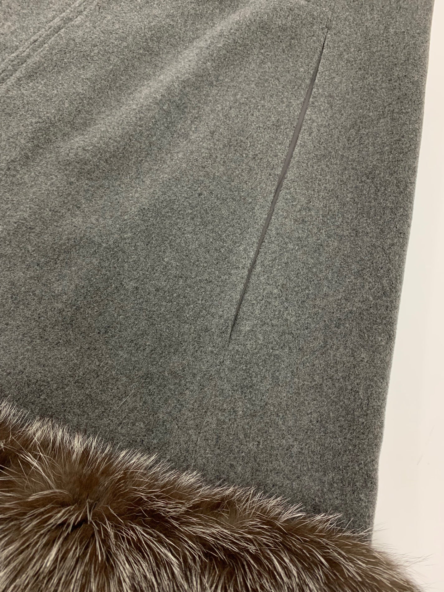 ルネ 6348140 ケープ 36 グレー ポンチョ フォックスファー ウール混 IT827137MWWW