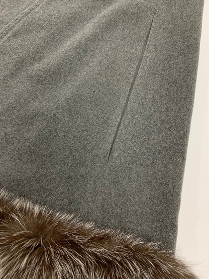 ルネ 6348140 ケープ 36 グレー ポンチョ フォックスファー ウール混 IT827137MWWW