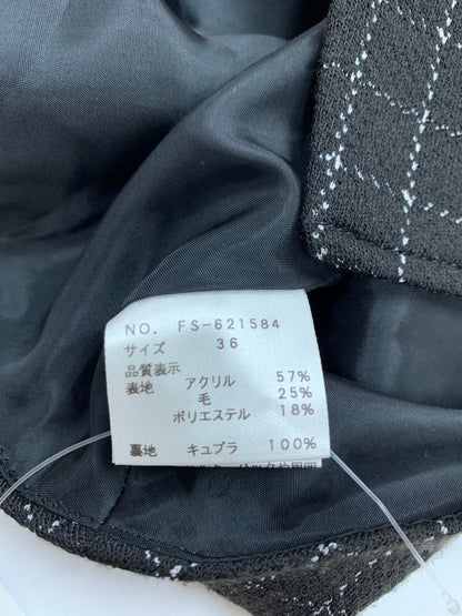 エムズグレイシー 621584 ワンピース スーツ 3636 ブラック ウール チェック ケープ ITH5D9PKD8N0