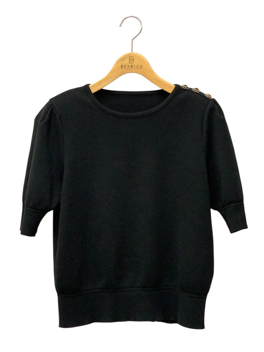 フォクシーブティック ディライト 42617 42 ブラック ニット ウール ラインストーン ITGEWH7BQC5Q