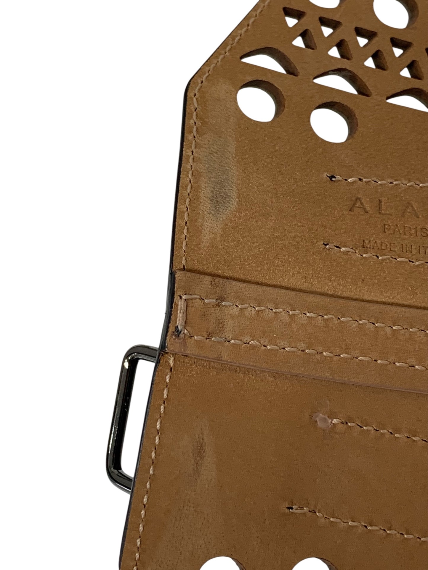 アライア コルセット ブラック カットワーク レザー ダブルベルト ITUU54AKTQG8