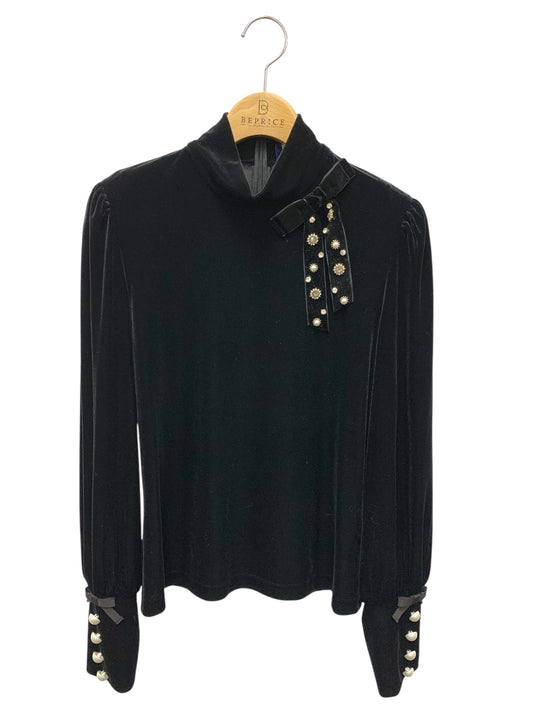 エムズグレイシー ハイネックベロアカットソー 315602 38 ブラック ブローチ付き ITLZ157D9CFK 【SALE】