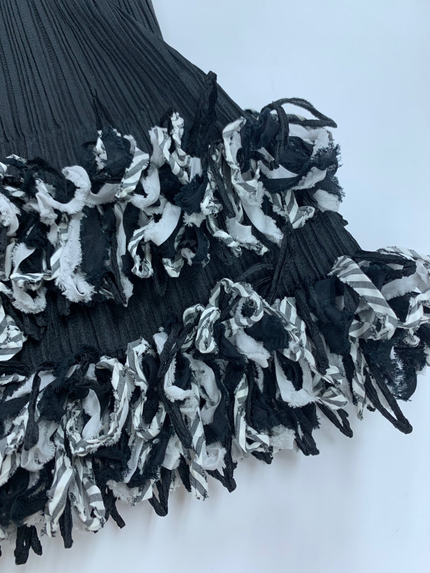 プリーツプリーズイッセイミヤケ PP13-JG502 スカート 3 ブラック フリンジ ITUCQG3COD1K