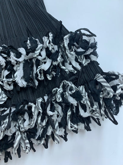 プリーツプリーズイッセイミヤケ PP13-JG502 スカート 3 ブラック フリンジ ITUCQG3COD1K