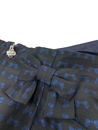 エムズグレイシー 017109 スカート 38 ブラック サスペンダースカート リボン ITZ0N1JDO6CY