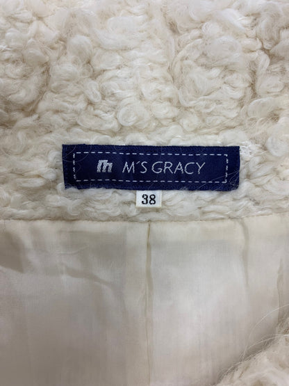 エムズグレイシー 529529 ショートコート 38 アイボリー パールボタン プードルコート ITLCTVV0676A